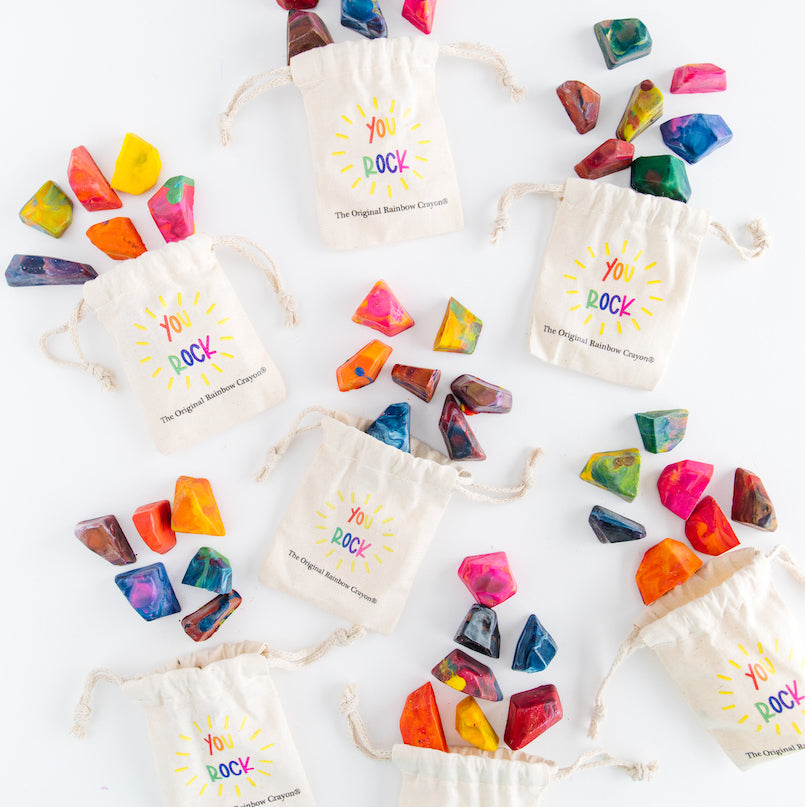 Kids Birthday Party Favors Rainbow Rock Crayon Favor Bags