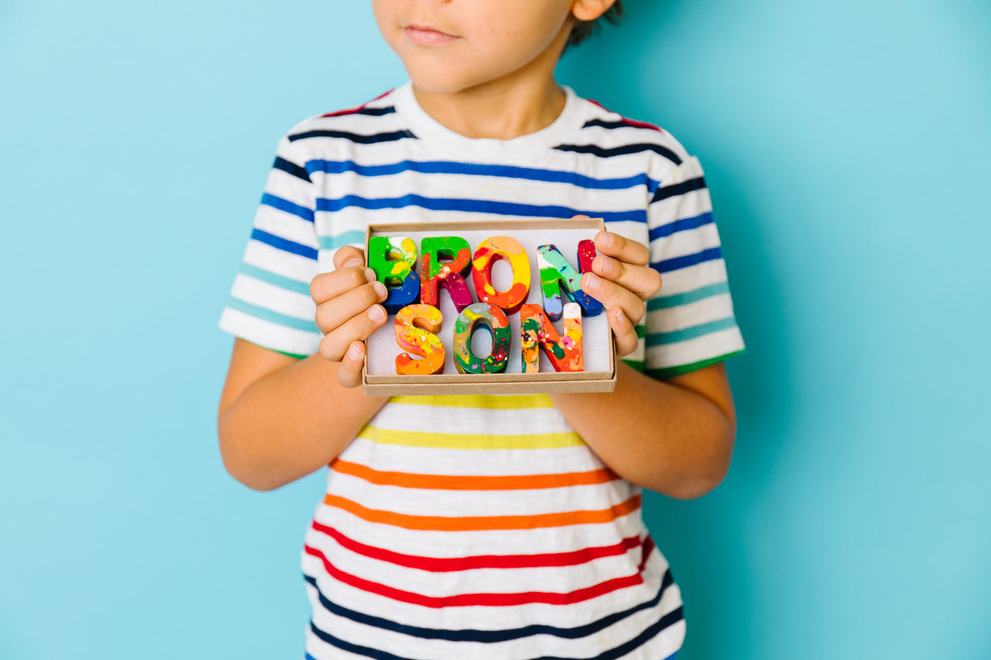 Personalized crayon names featuring Multi-colored crayons in ABC shapes. Crayon shop, Art 2 the Extreme, creates custom crayons in any name! Each crayon letter is easy to hold and features an array of bright colors, which blend together in endless combinations as you create your masterpiece, perfect for the child who has everything.