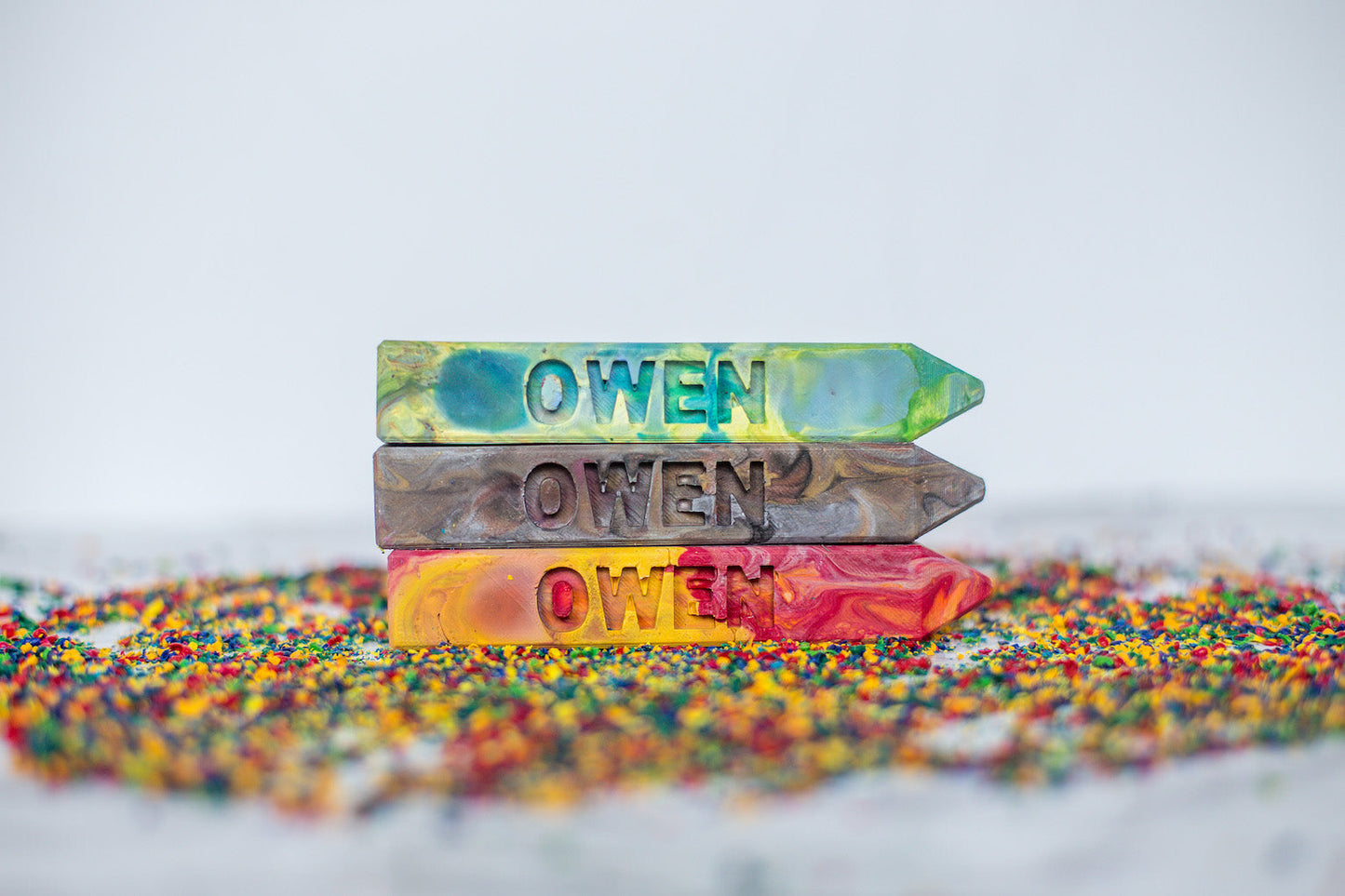 Rainbow crayon customized name Crayon Stix are multicolored crayon gifts for kids created by Art 2 the Extreme® The Original Rainbow Crayon®. Personalized gift idea for kids.
