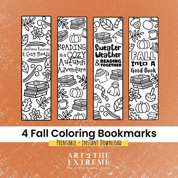 Fall Colorable Bookmarks Printable Bookmarks For Kids