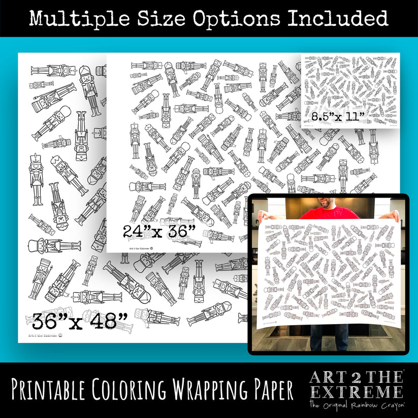 Nutcracker Coloring Poster Printable - Color Your Own Wrapping Paper ...