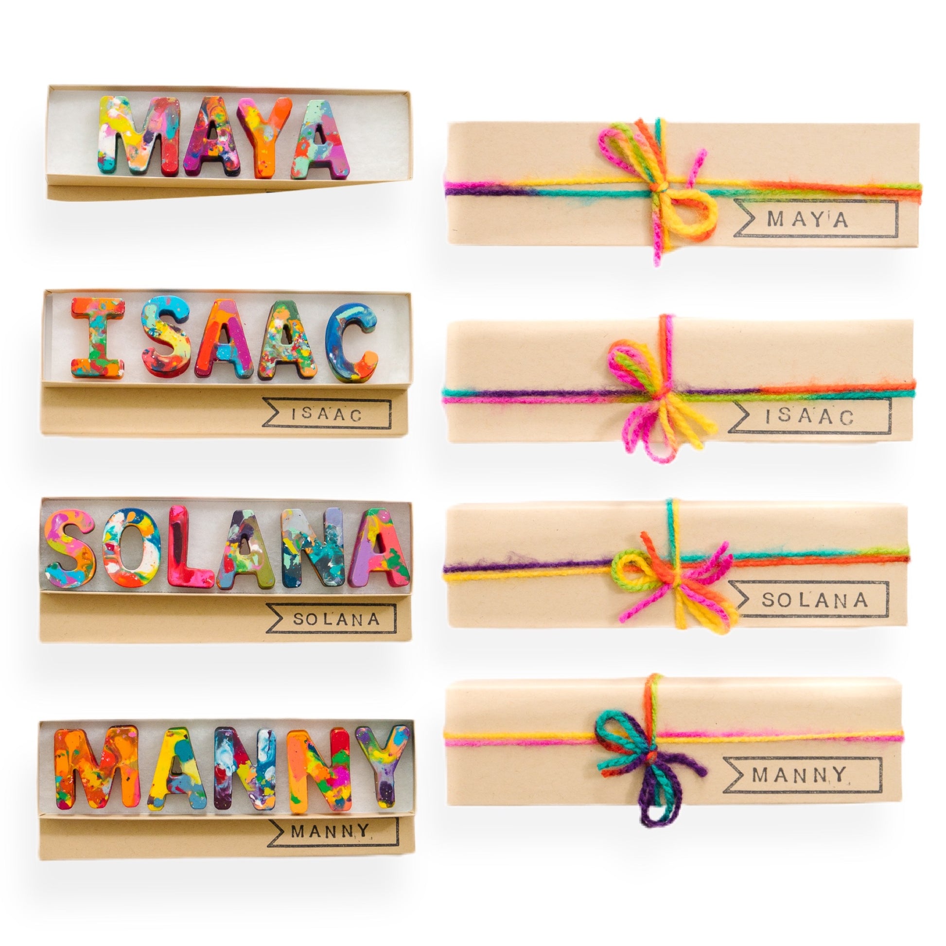 Personalized Name Crayons Gift Set Crayon Name Set Custom Alphabet Name  Crayons in a Gift Box Crayon Favor art Supplies Kids 