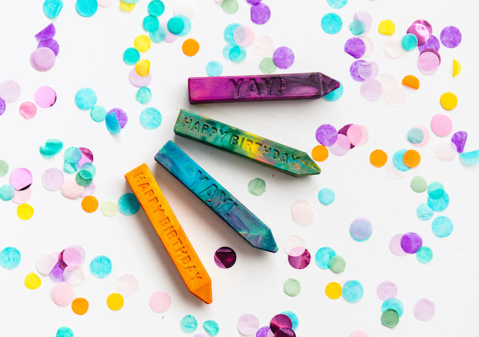 Birthday Crayons - Happy Birthday Mini Crayon Stix™ for kids from Art 2 the Extreme® The Original Rainbow Crayon® - Birthday Gift for boy or girl