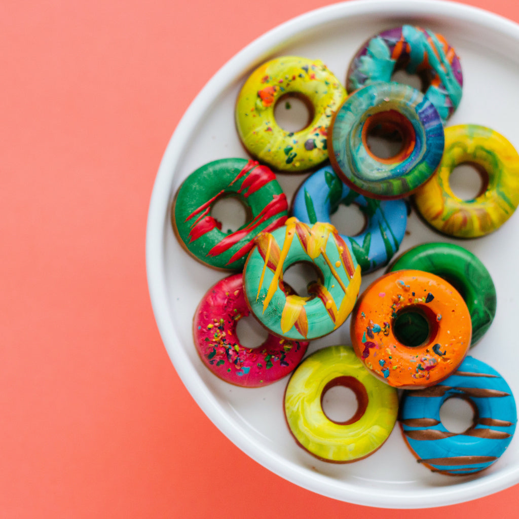 Donut Crayons - Food Crayons Mini Donut Original Rainbow Crayon® Gift Set